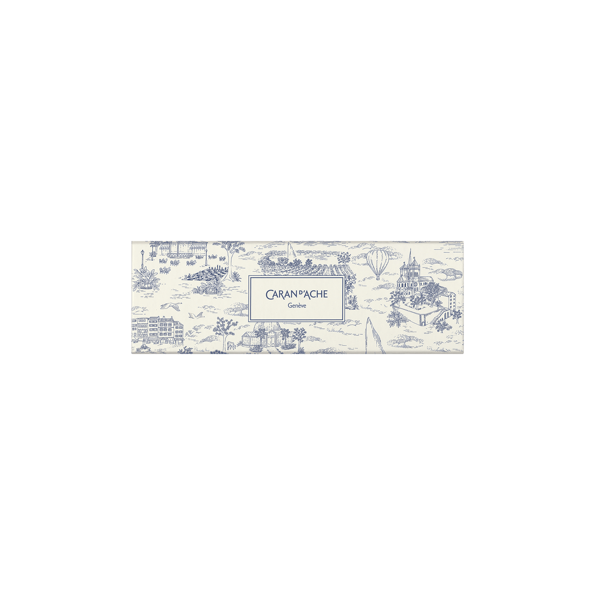 Caran d’Ache Toile de Jouy — Kit Caneta 849 e Lapiseira 0,5 mm — Branco e Azul