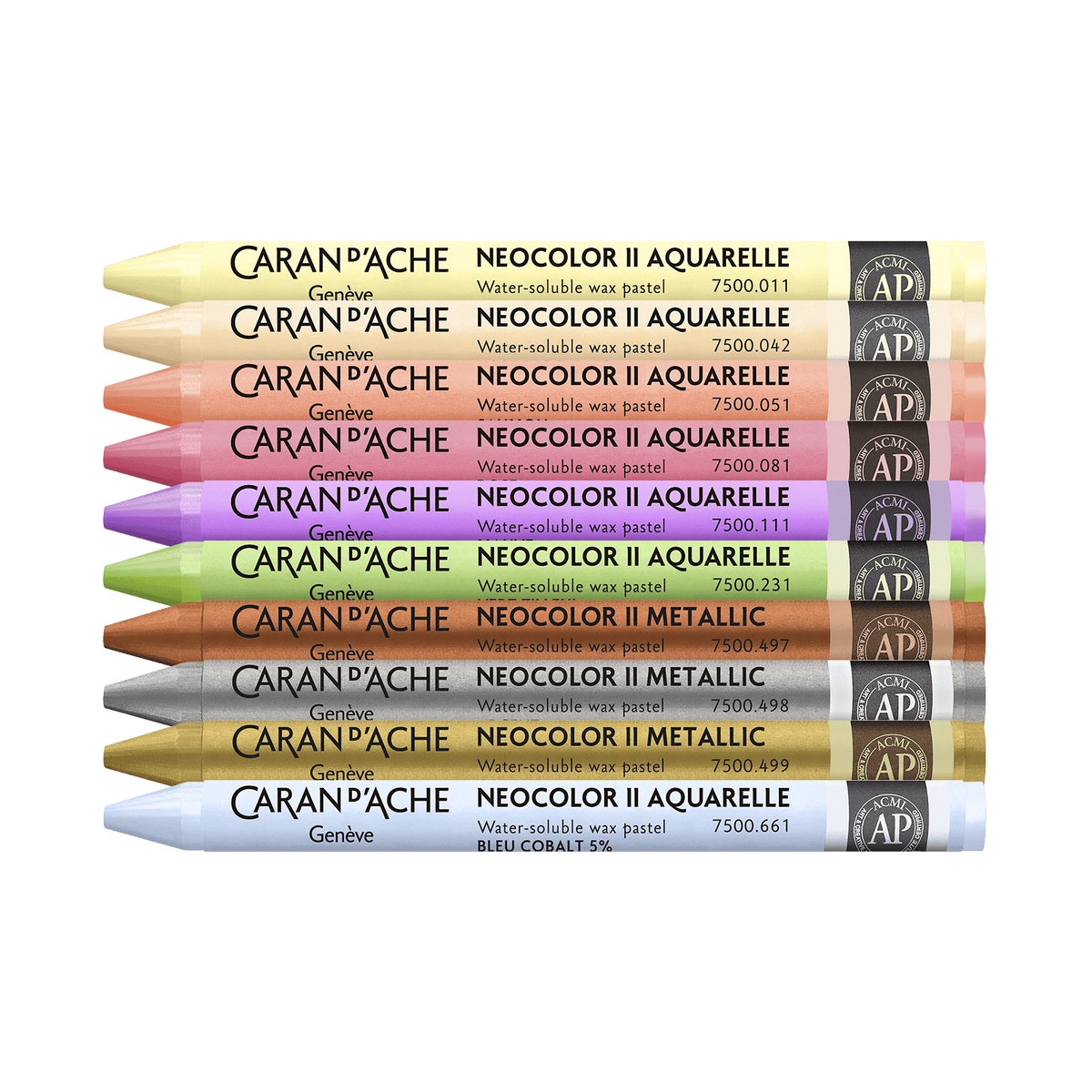 Caran d’Ache Toile de Jouy — Conjunto Multitécnicas — 10 Lápis + 10 Neocolor II Aquarelle