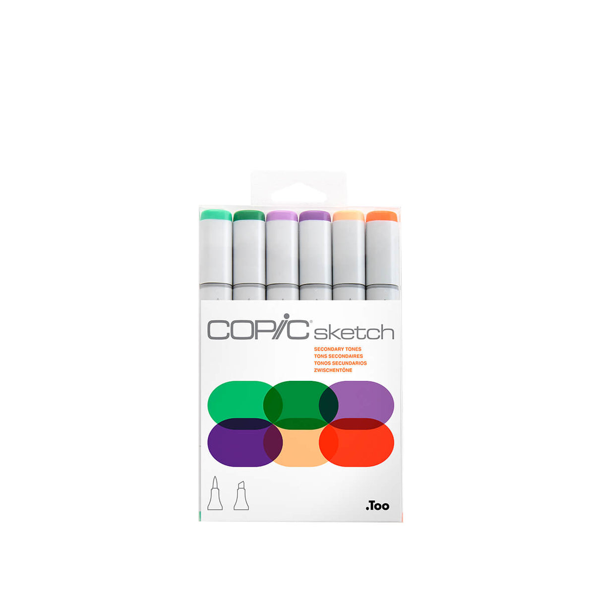 Kit Copic Sketch Secondary Tones com 6 marcadores