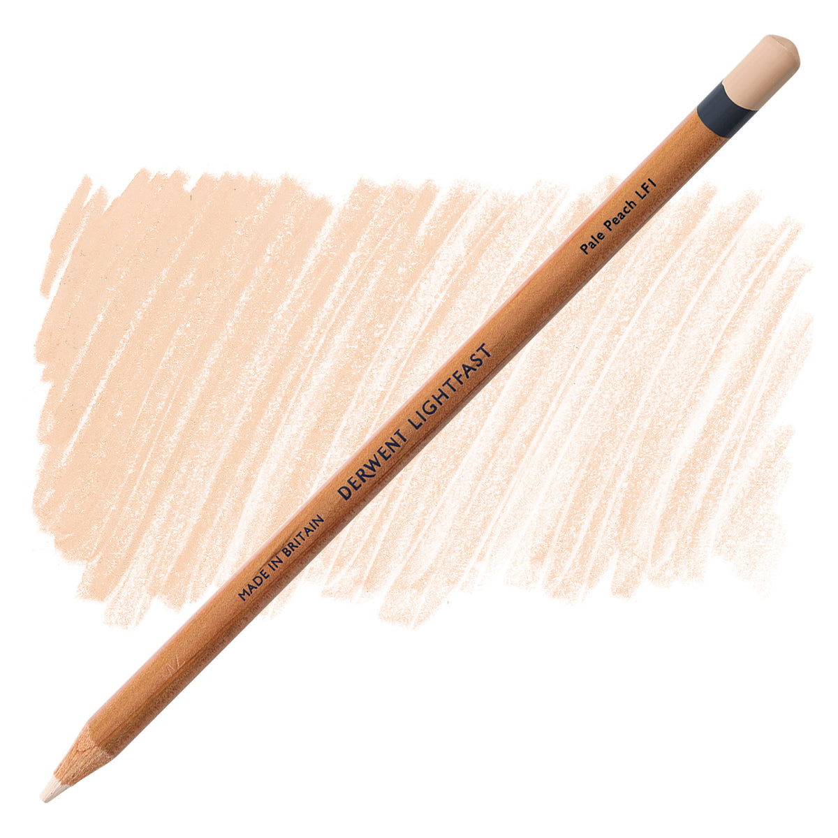 Lápis Derwent Lightfast Pale Peach e amostra da cor