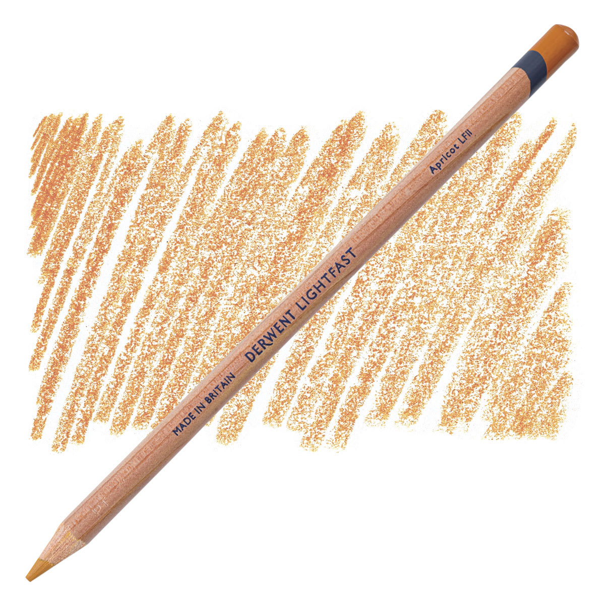 Lápis Derwent Lightfast Apricot e amostra da cor