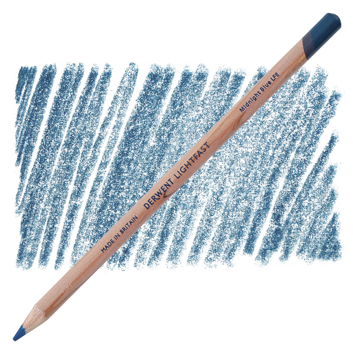 Lápis Derwent Lightfast Midnight Blue e amostra da cor