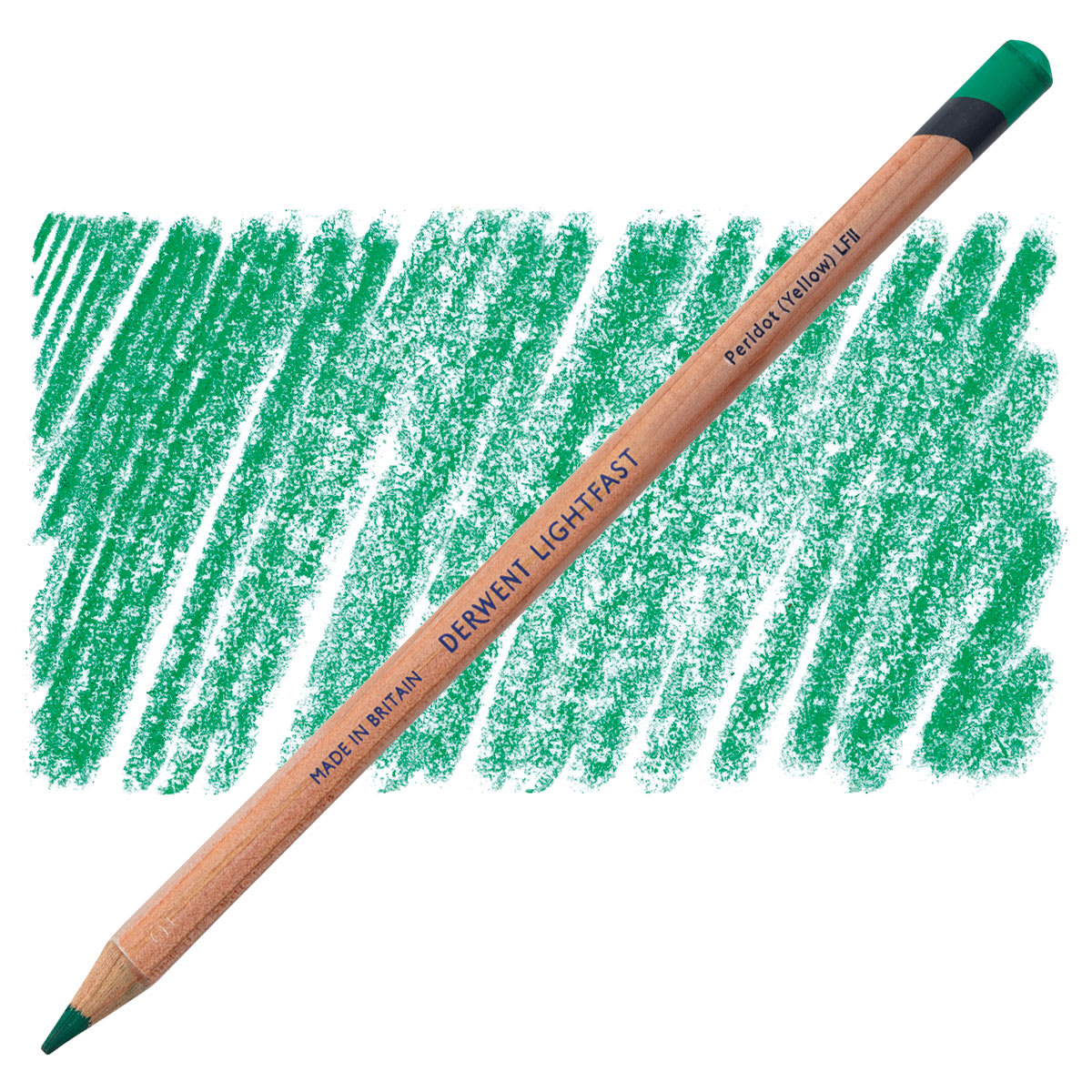 Lápis Derwent Lightfast Peridot e amostra da cor