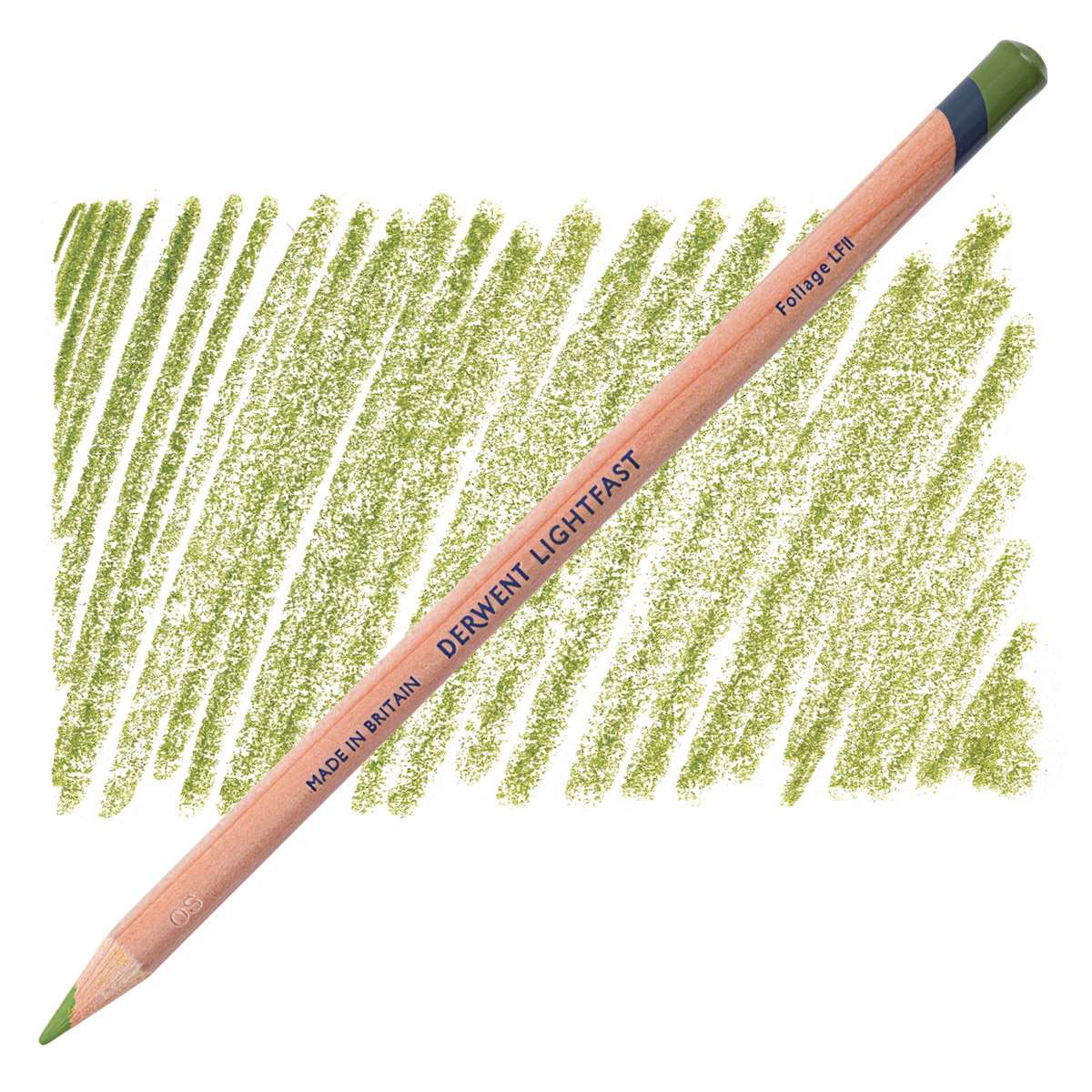 Lápis Derwent Lightfast Foliage e amostra da cor
