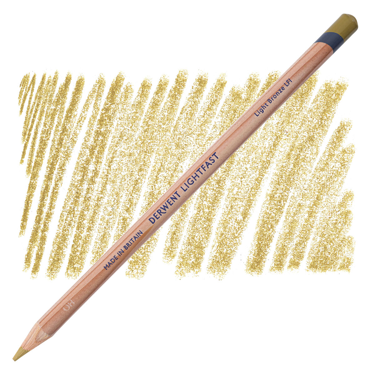 Lápis Derwent Lightfast Light Bronze e amostra da cor