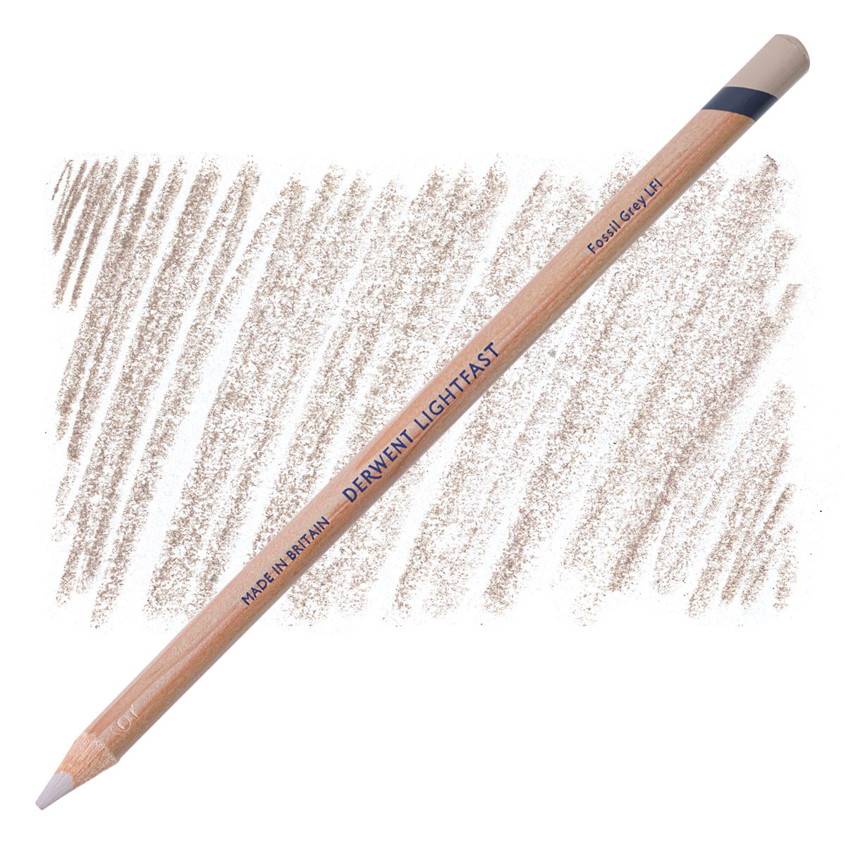 Lápis Derwent Lightfast Fossil Grey e amostra da cor