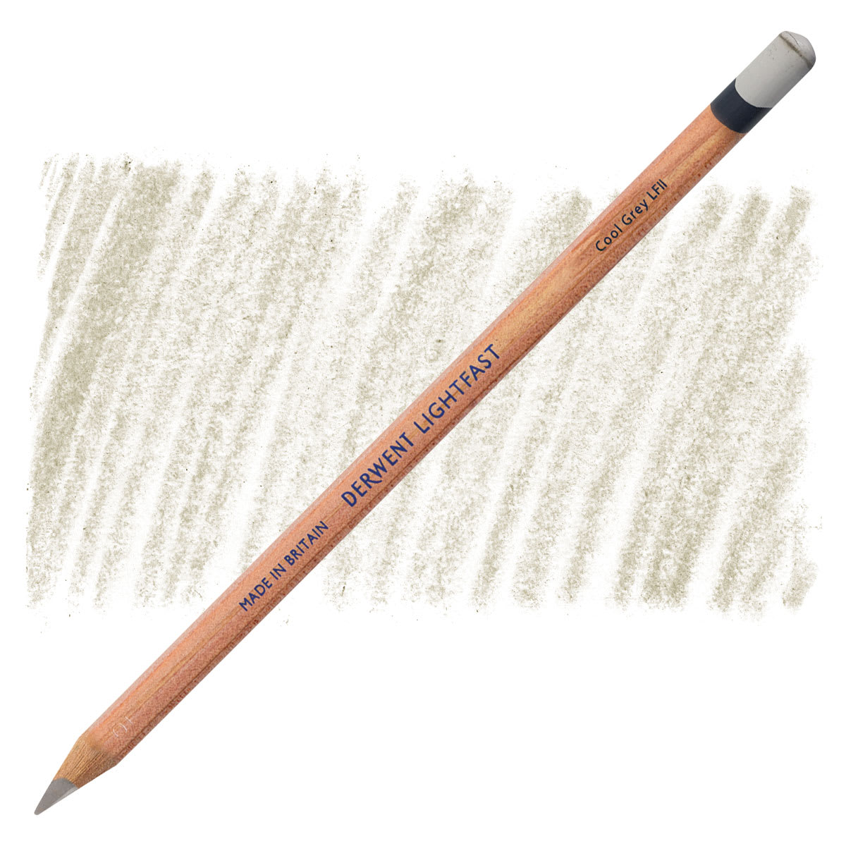 Lápis Derwent Lightfast Cool Grey e amostra da cor