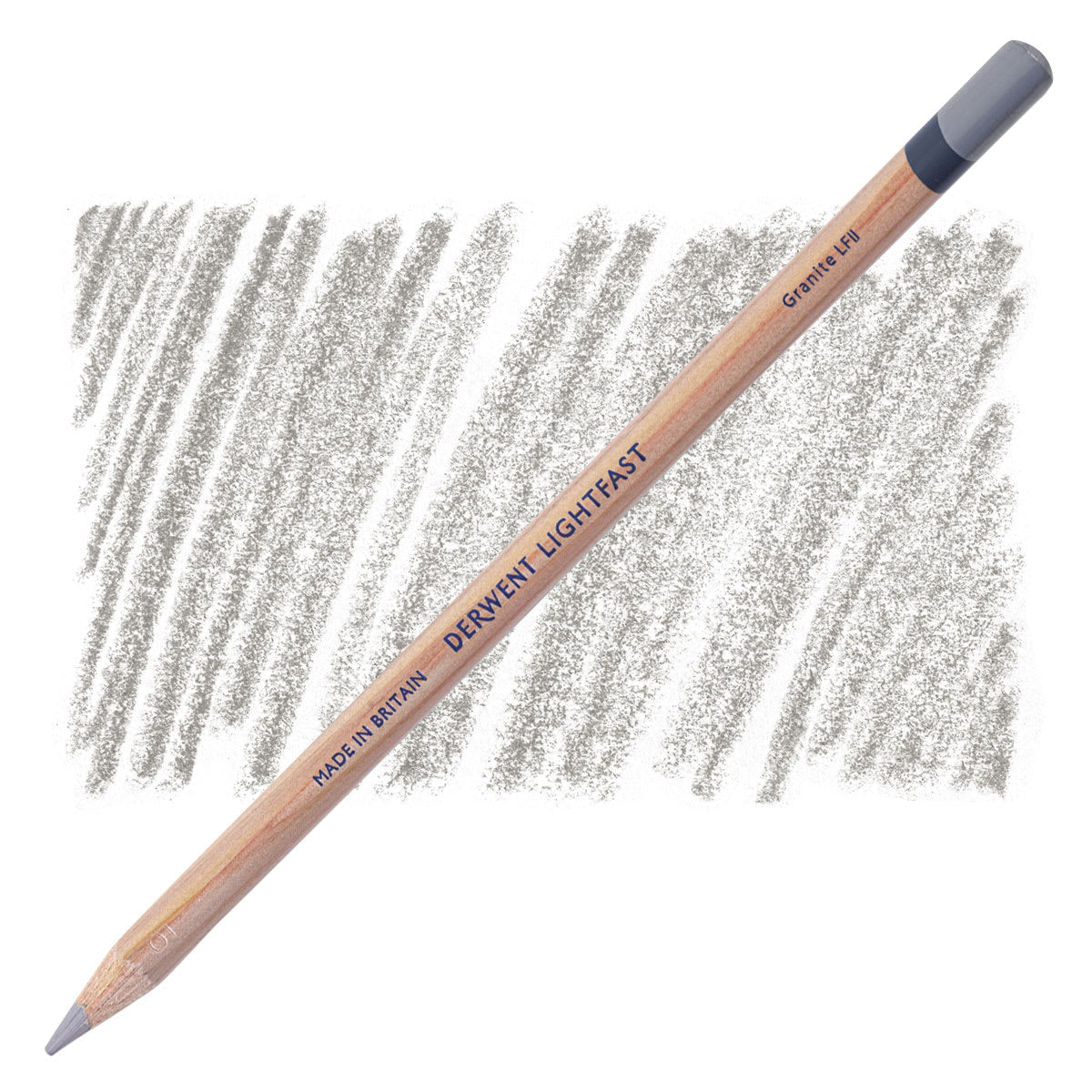 Lápis Derwent Lightfast Granite e amostra da cor
