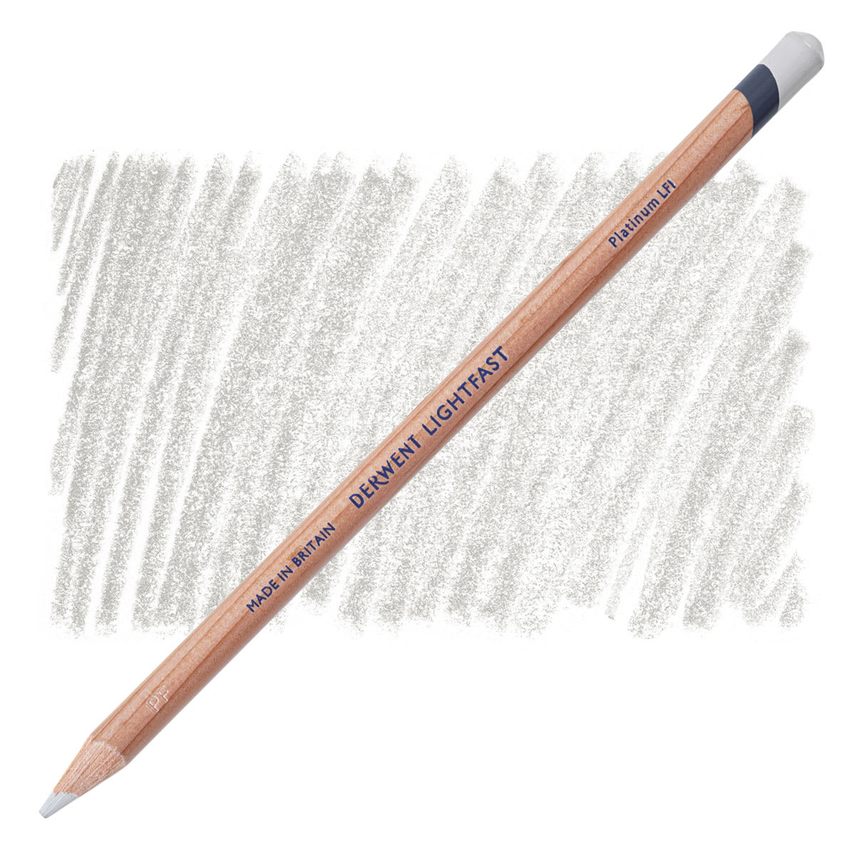Lápis Derwent Lightfast Platinum e amostra da cor