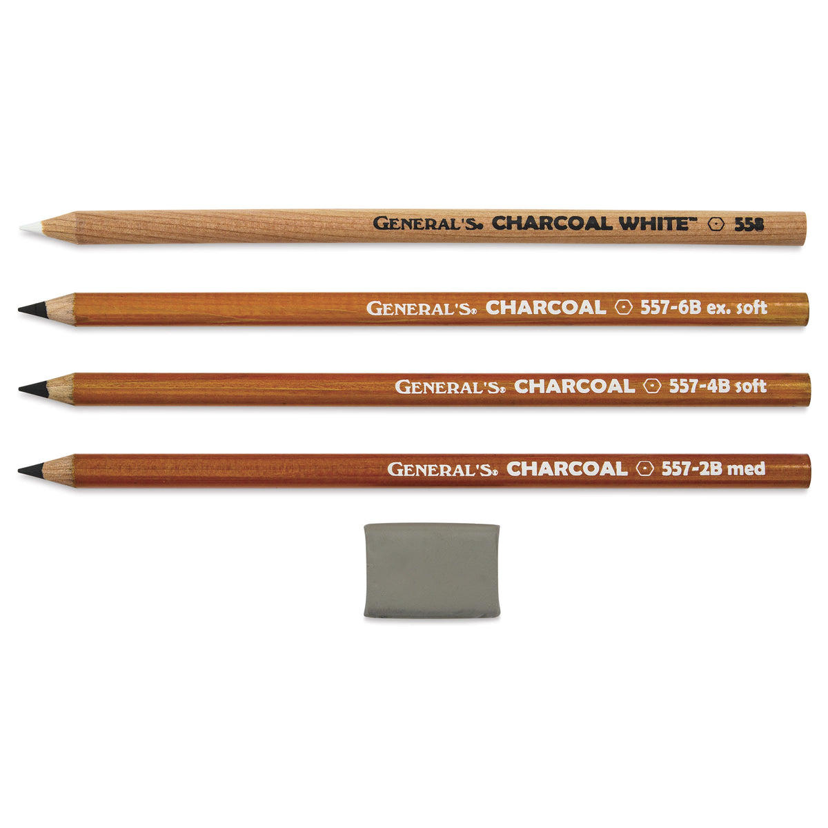 Kit de 5 peças: 4 lápis + limpa-tipos