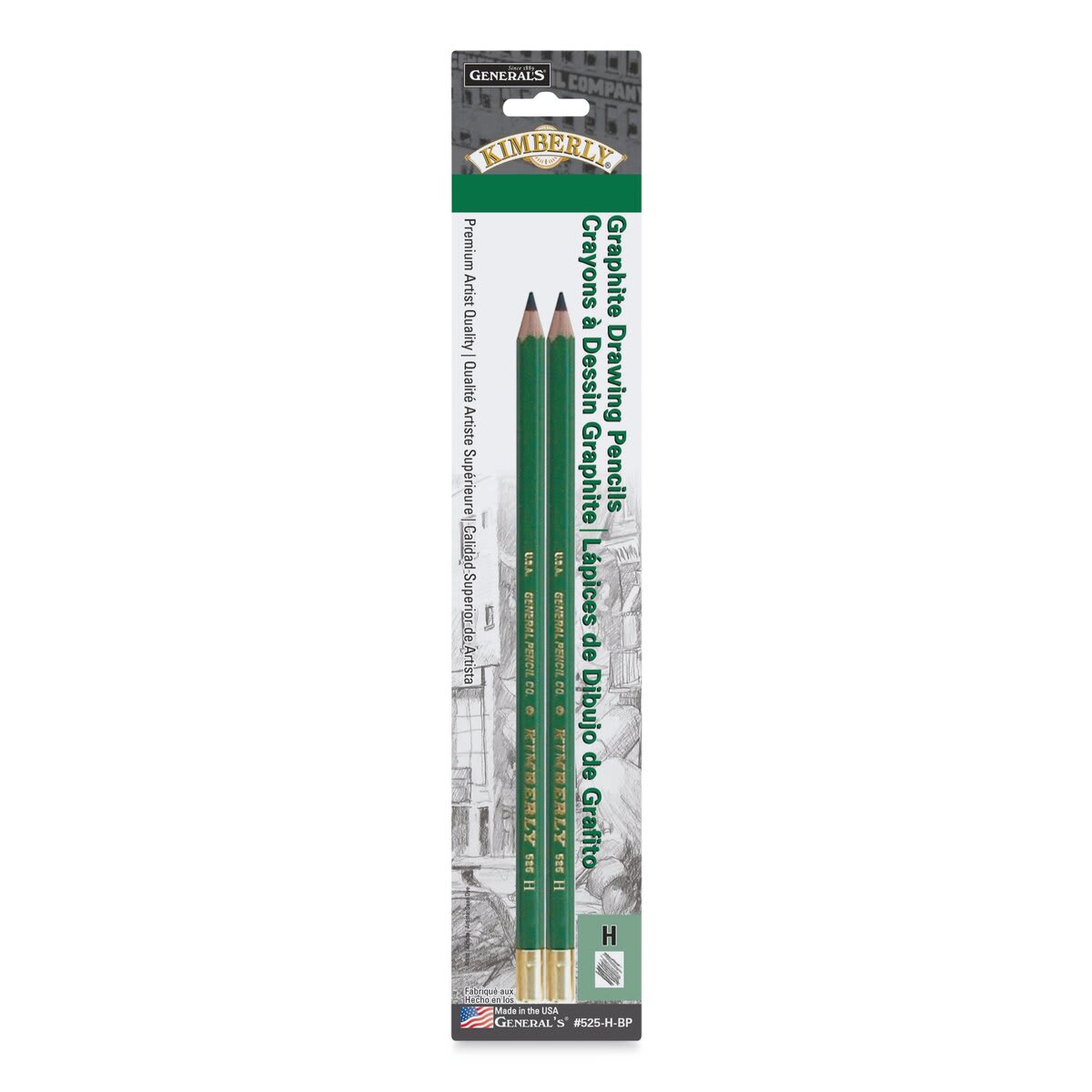 General's Kimberly Graphite Pencil - H, Pkg of 2