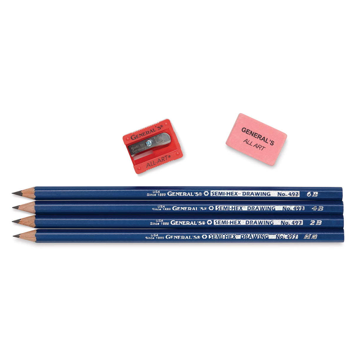 General's Semi-Hex Drawing Pencils - Set of 6