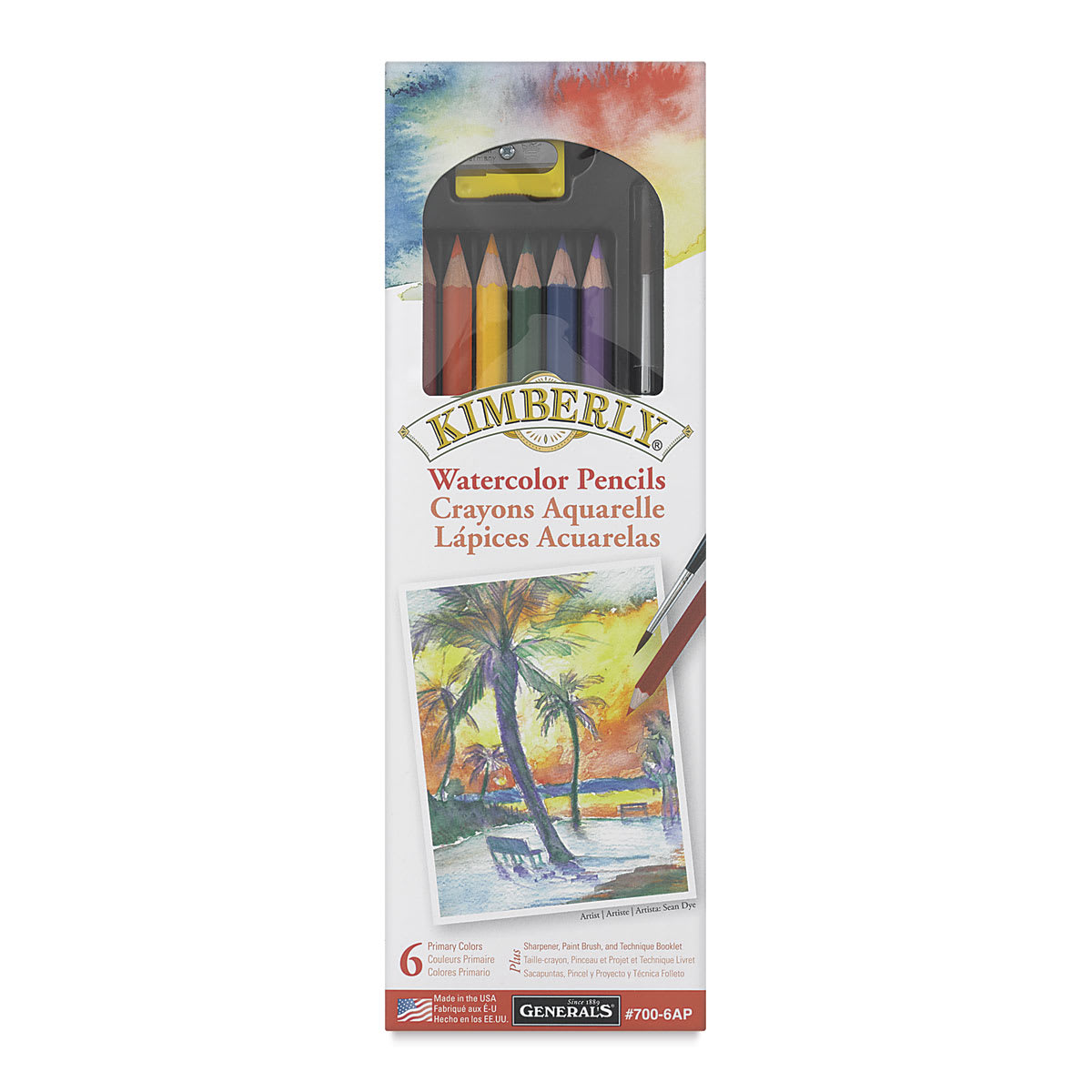 General's Kimberly Watercolor Pencil Set - Primary Colors, Set of 6