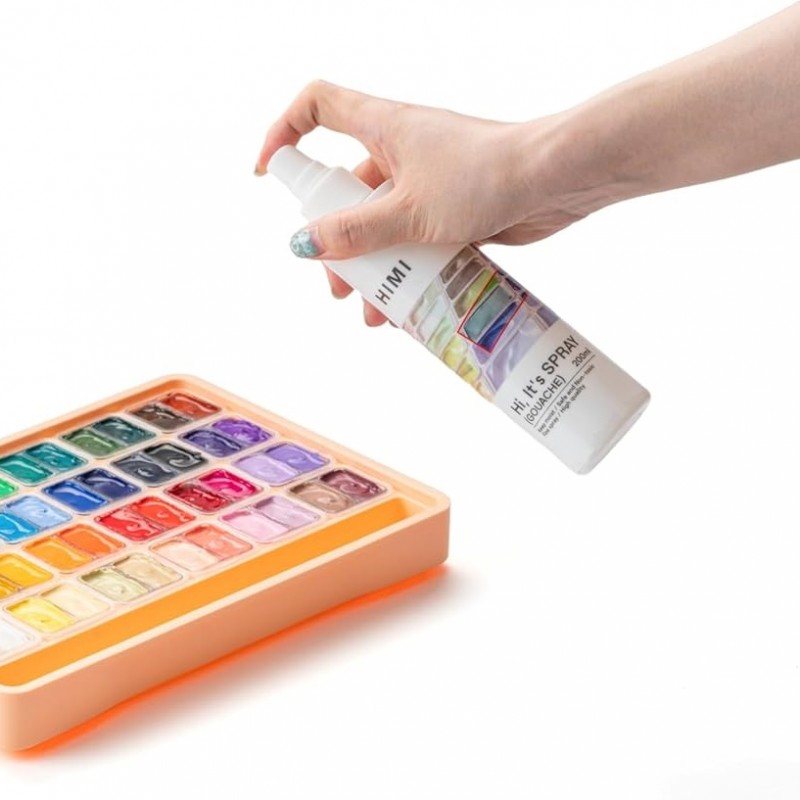 Spray HIMI 200 ml sobre estojo de guache jelly