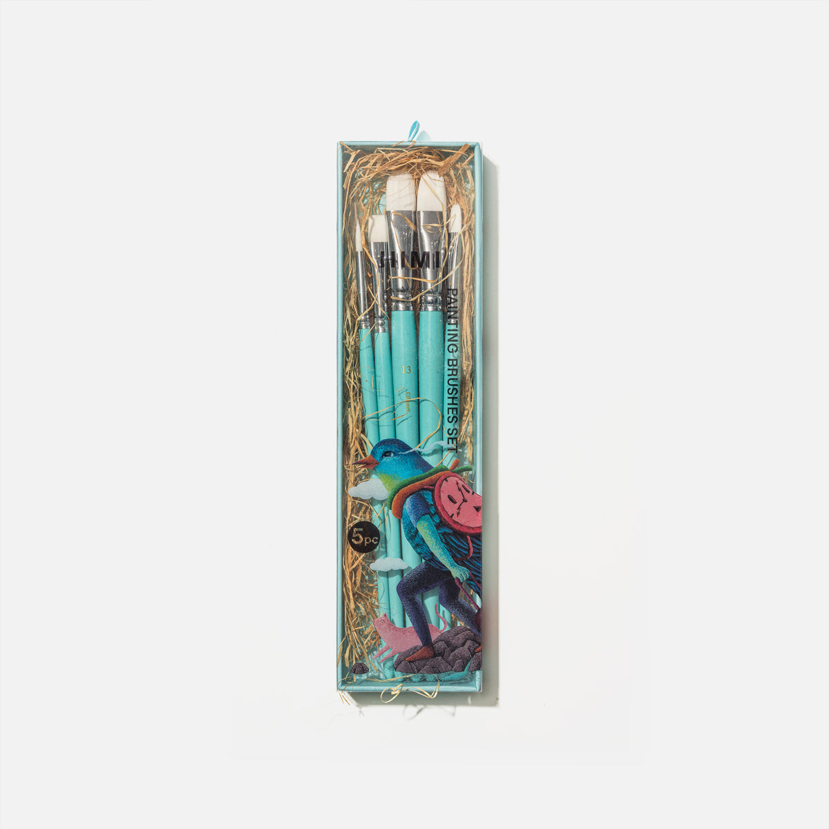 Kit de Pincéis para Guache HIMI Azul com 5 Peças – BSC329
