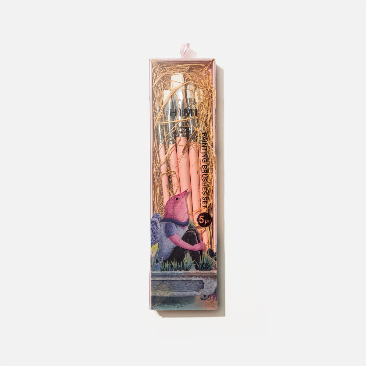 Kit de Pincéis para Guache HIMI Rosa com 5 Peças – BSC330