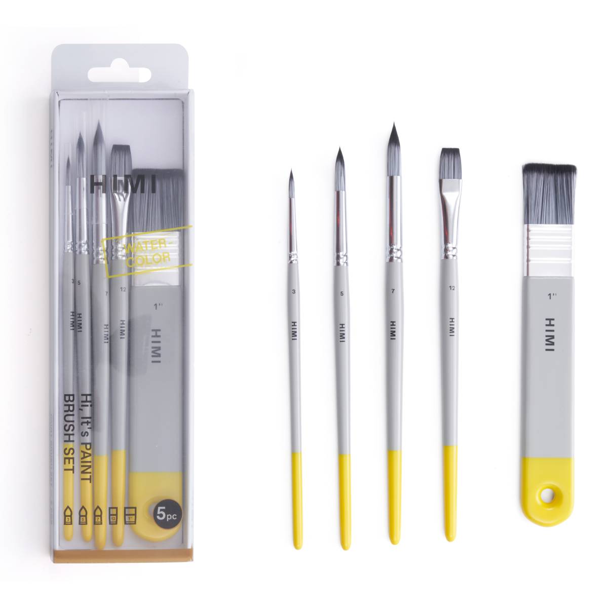 Kit de Pincéis para Guache HIMI Brush com 5 Peças – BSC350