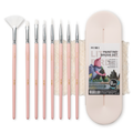 Kit de Pincéis para Guache HIMI Rosa com 8 Peças – BSF300