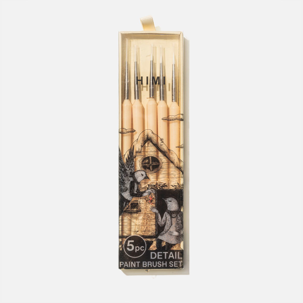 Kit de Pincéis para Guache HIMI Bege com 5 Peças – BSF302