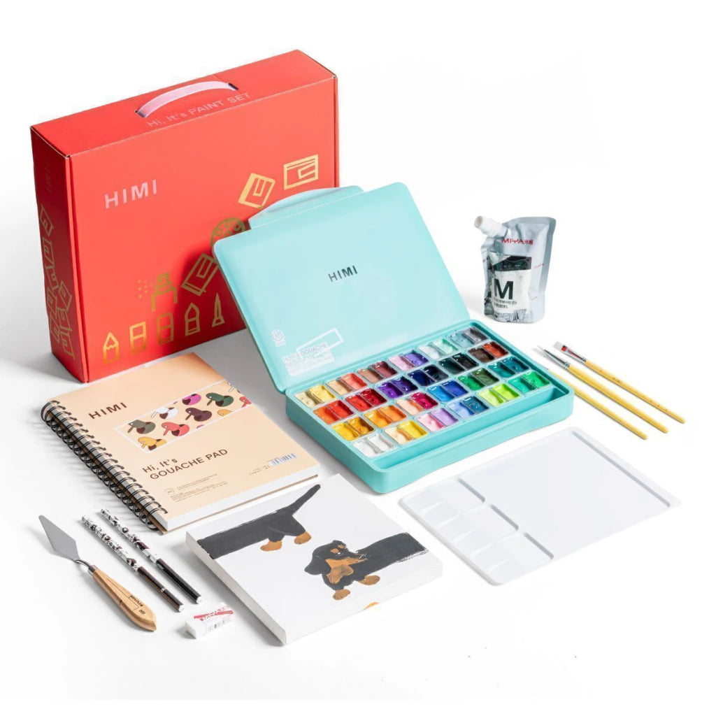 Tinta Guache HIMI 48 Cores 12 ml + 12 Acessórios Artísticos – TST201