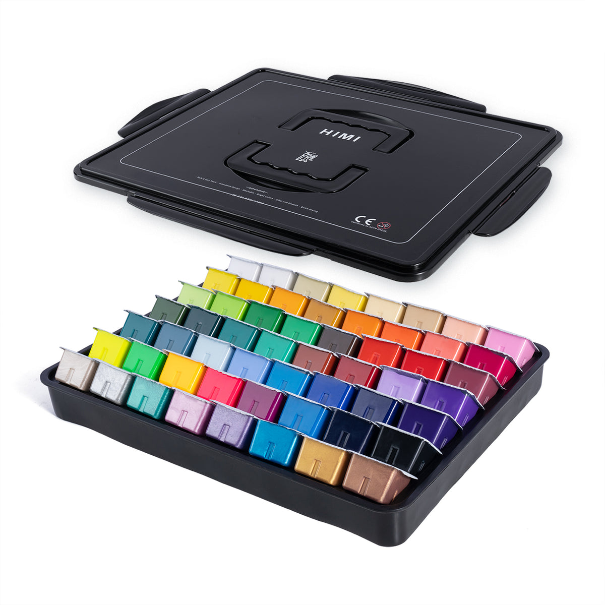 Tinta Guache HIMI 56 Cores 30 ml – Estojo Preto – TST49
