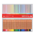 Conjunto Holbein Artists’ Watercolor Pencil com 50 lápis aquareláveis, caixa aberta