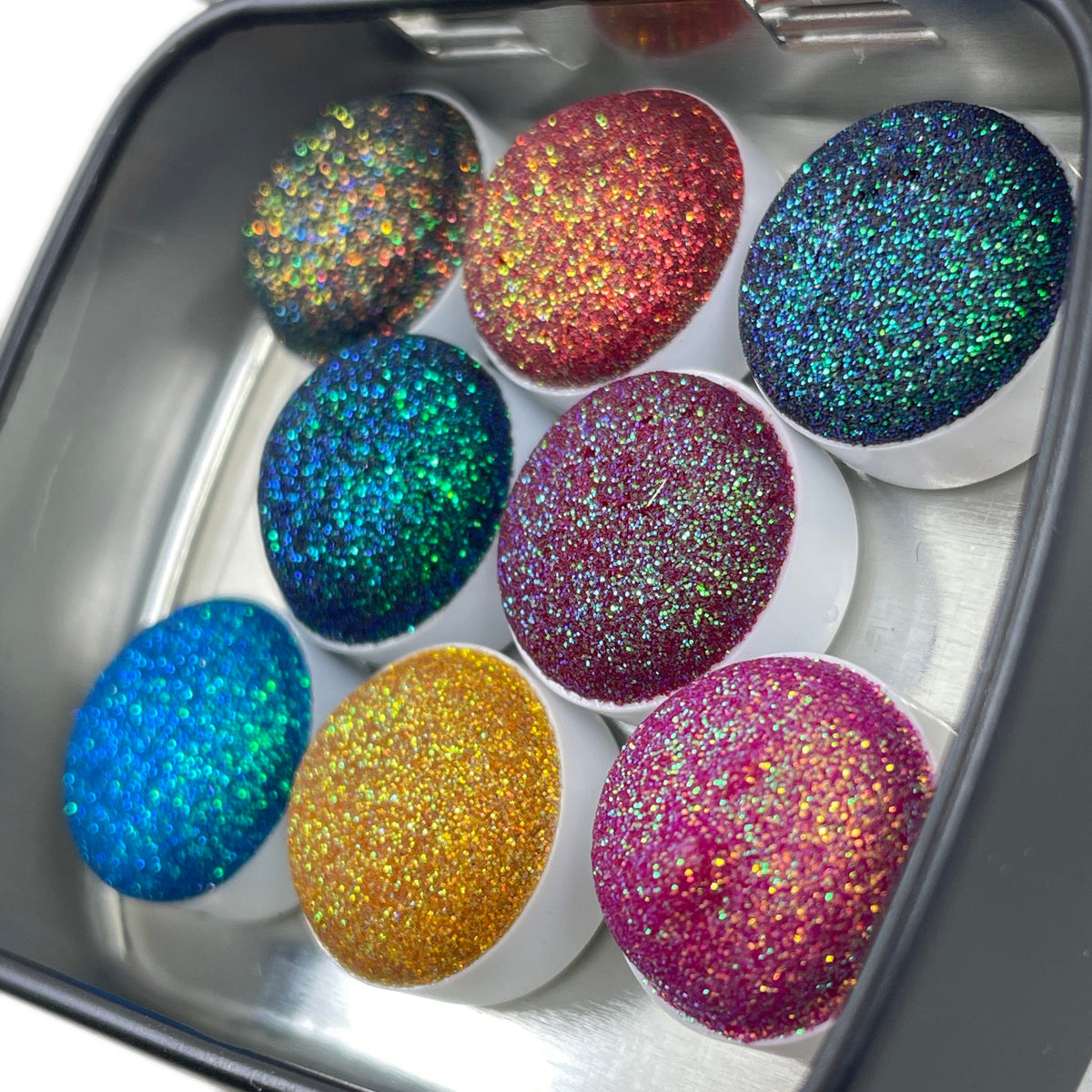 Detalhe das aquarelas IUILE Button B Glitter