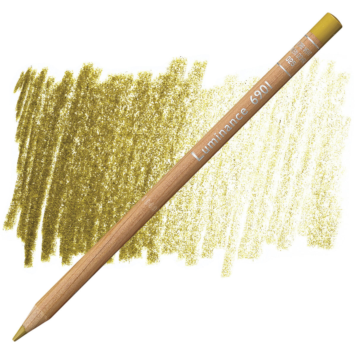 Luminance 6901 025 - Green Ochre: lápis e amostra da cor