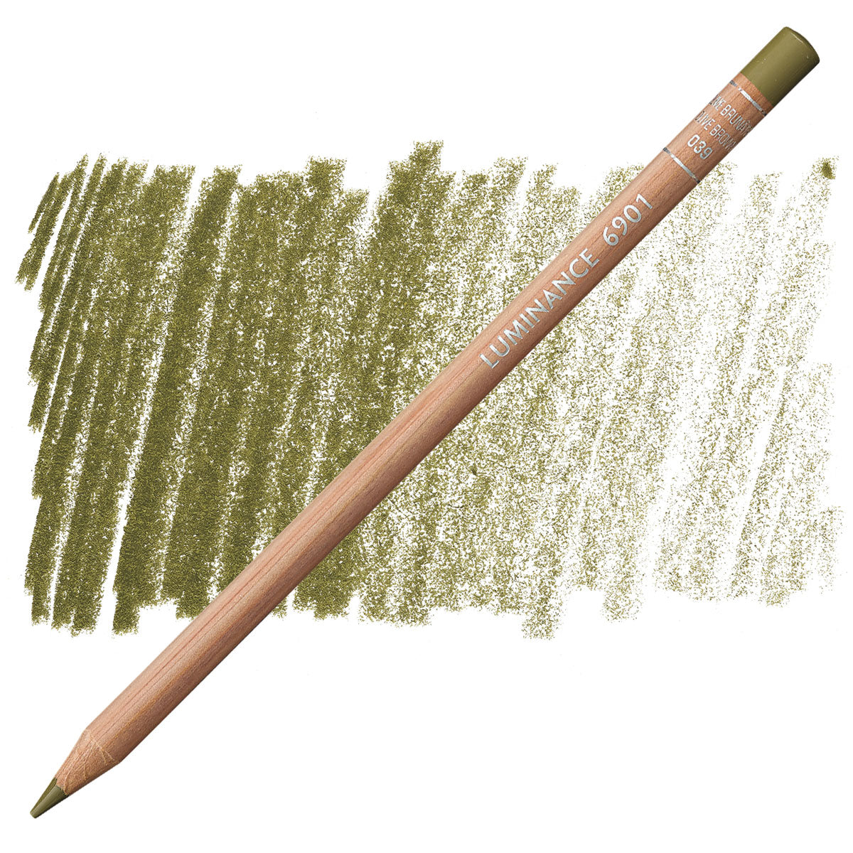 Luminance 6901 039 - Olive Brown: lápis e amostra da cor