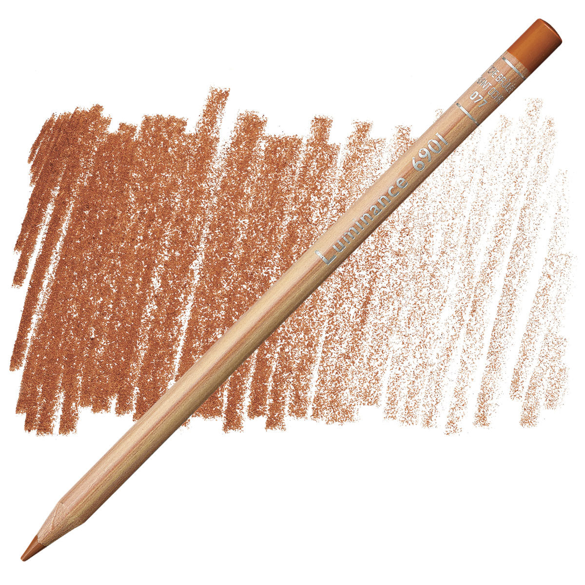 Luminance 6901 077 - Burnt Ochre: lápis e amostra da cor