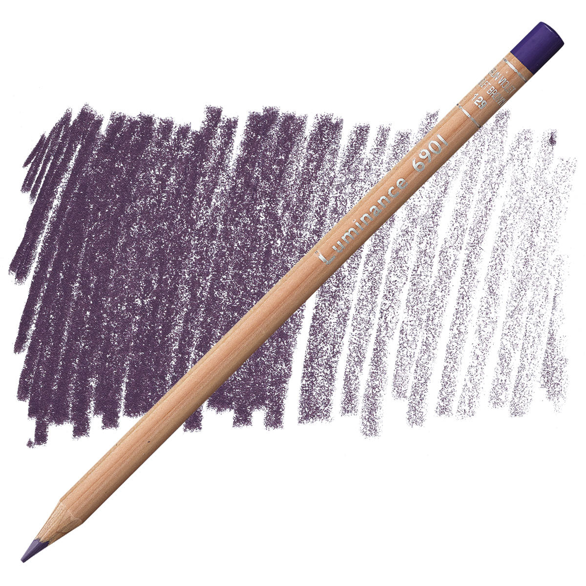 Luminance 6901 129 - Violet Brown: lápis e amostra da cor
