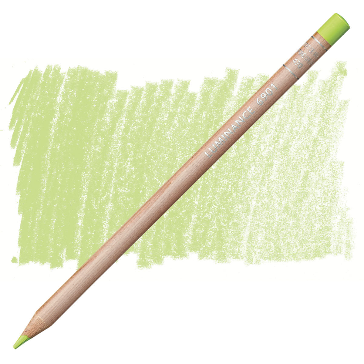 Luminance 6901 470 - Spring Green: lápis e amostra da cor