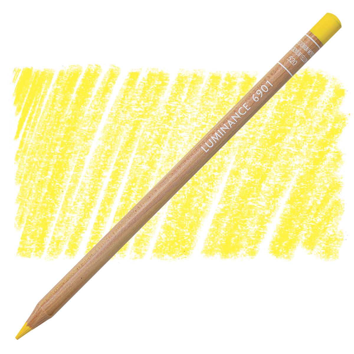 Luminance 6901 520 - Medium Cadmium Yellow Hue: lápis e amostra da cor