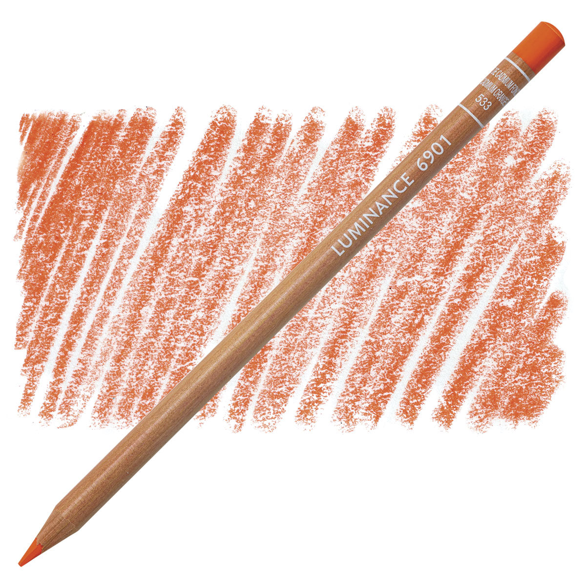 Luminance 6901 533 - Dark Cadmium Orange Hue: lápis e amostra da cor