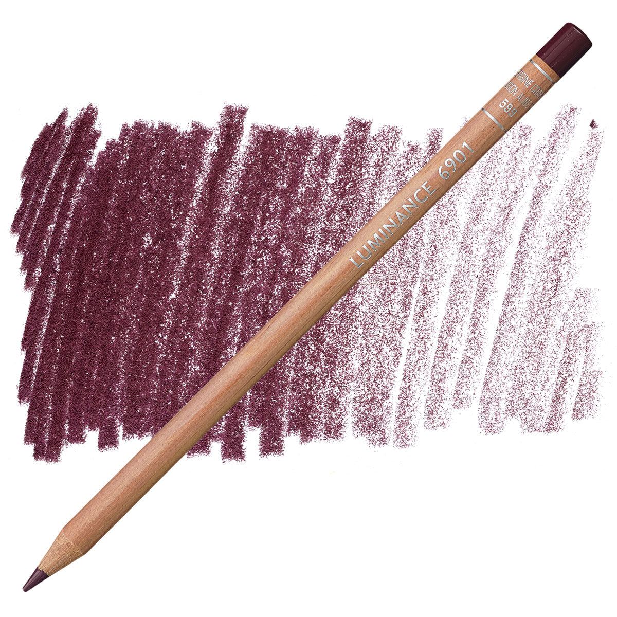 Luminance 6901 599 - Crimson Aubergine: lápis e amostra da cor