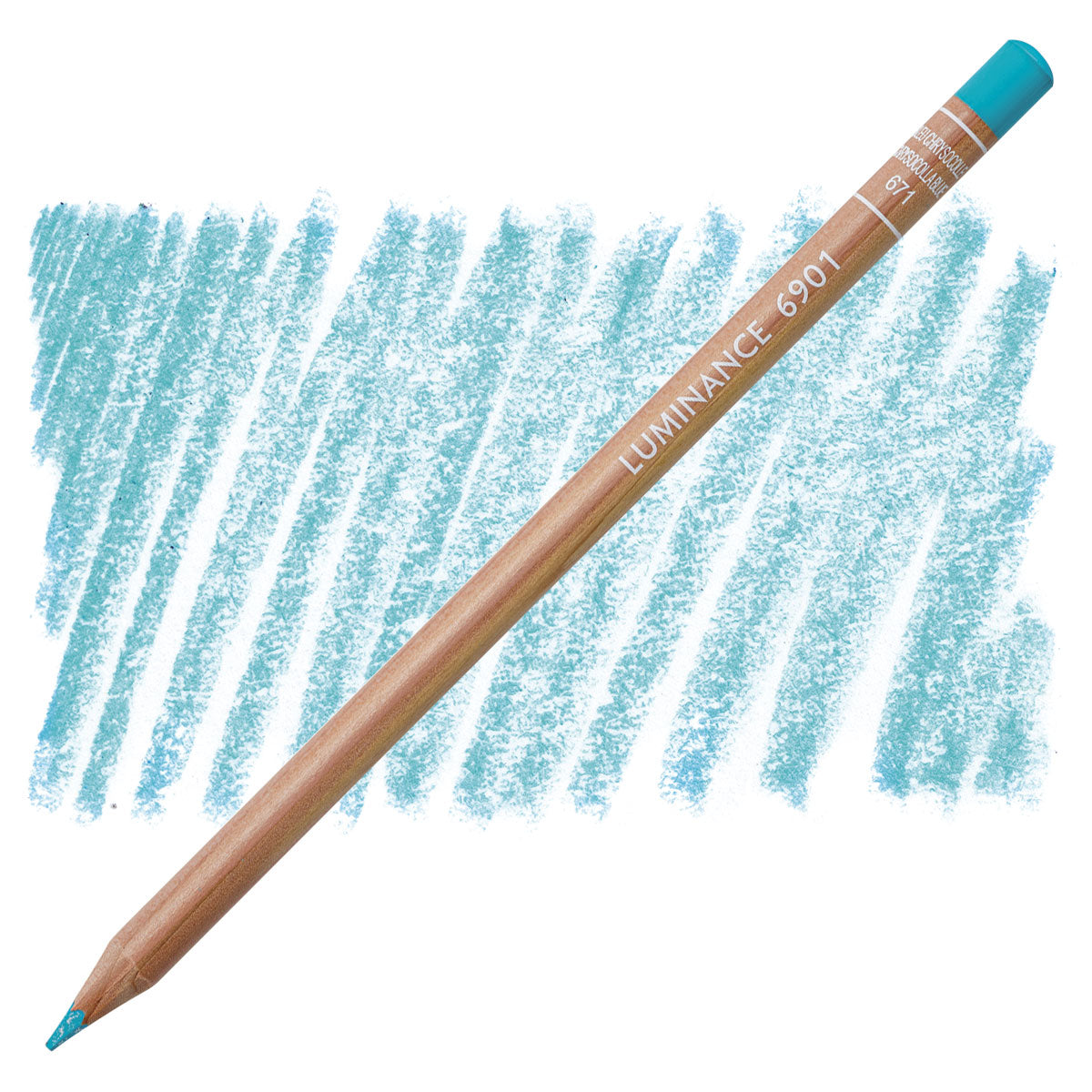 Luminance 6901 671 - Chrysocolla Blue: lápis e amostra da cor