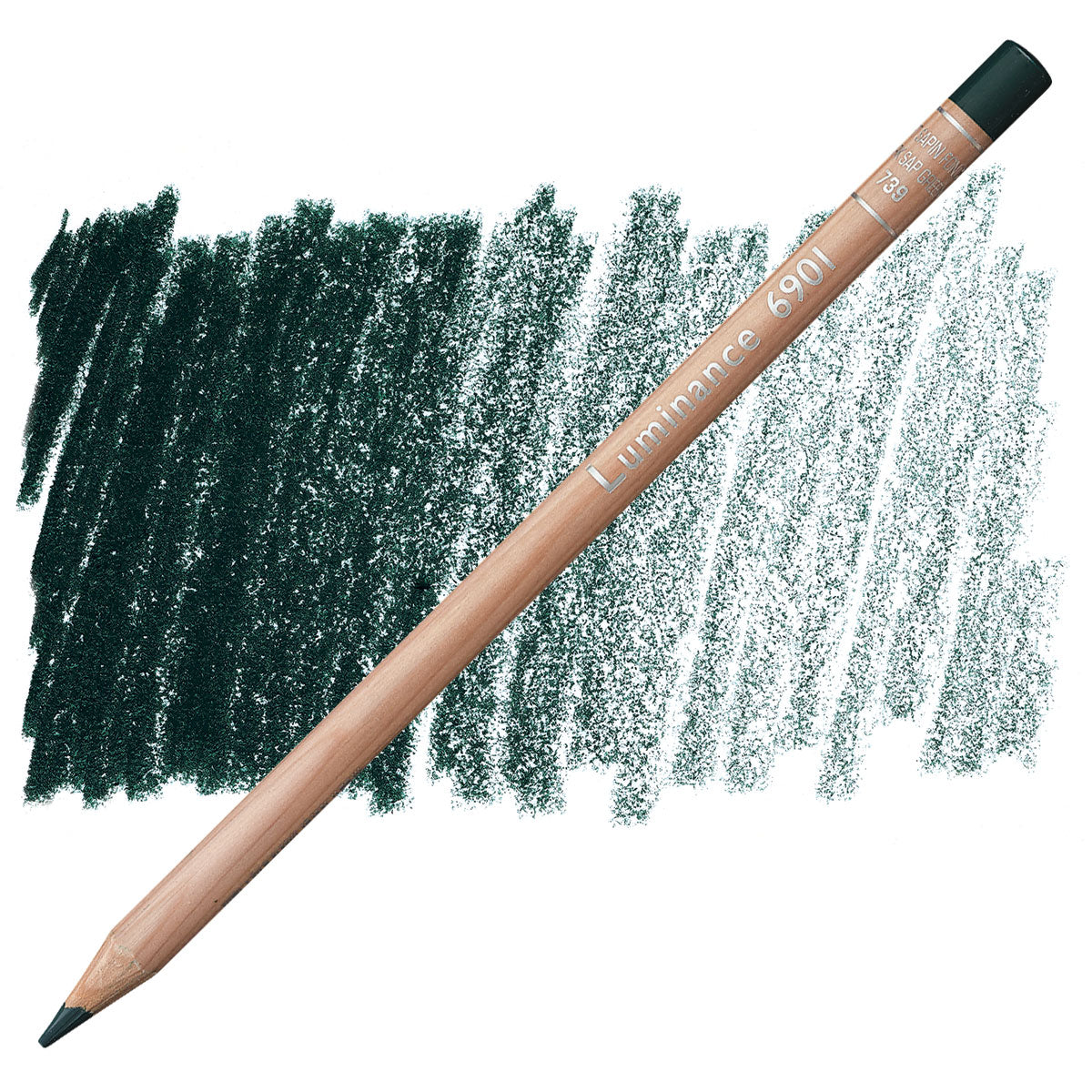 Luminance 6901 739 - Dark Sap Green: lápis e amostra da cor