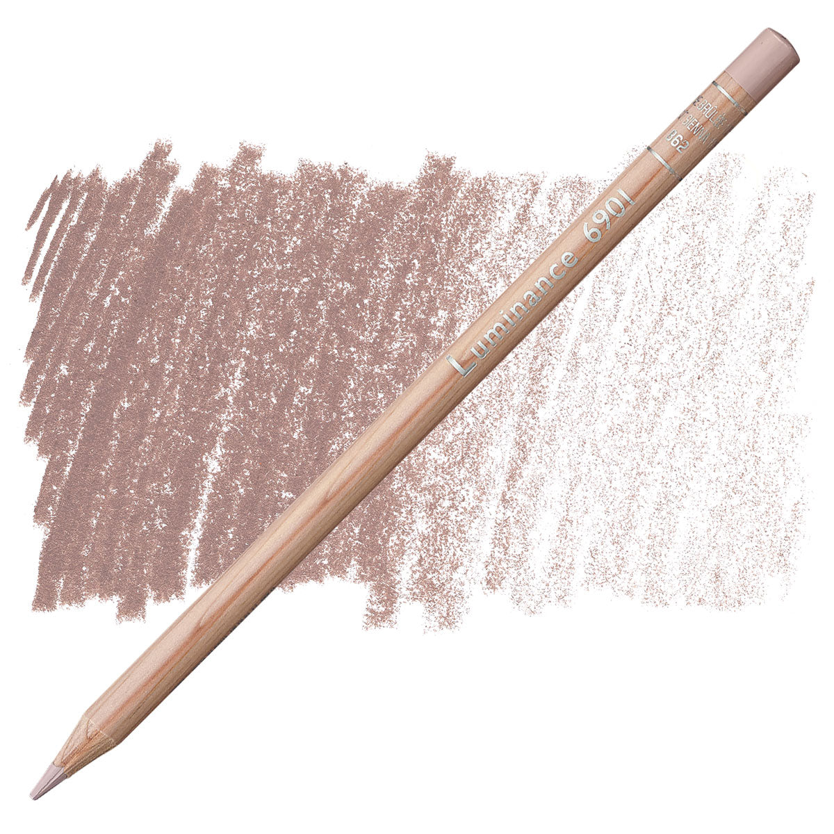Luminance 6901 862 - Burnt Sienna 10%: lápis e amostra da cor