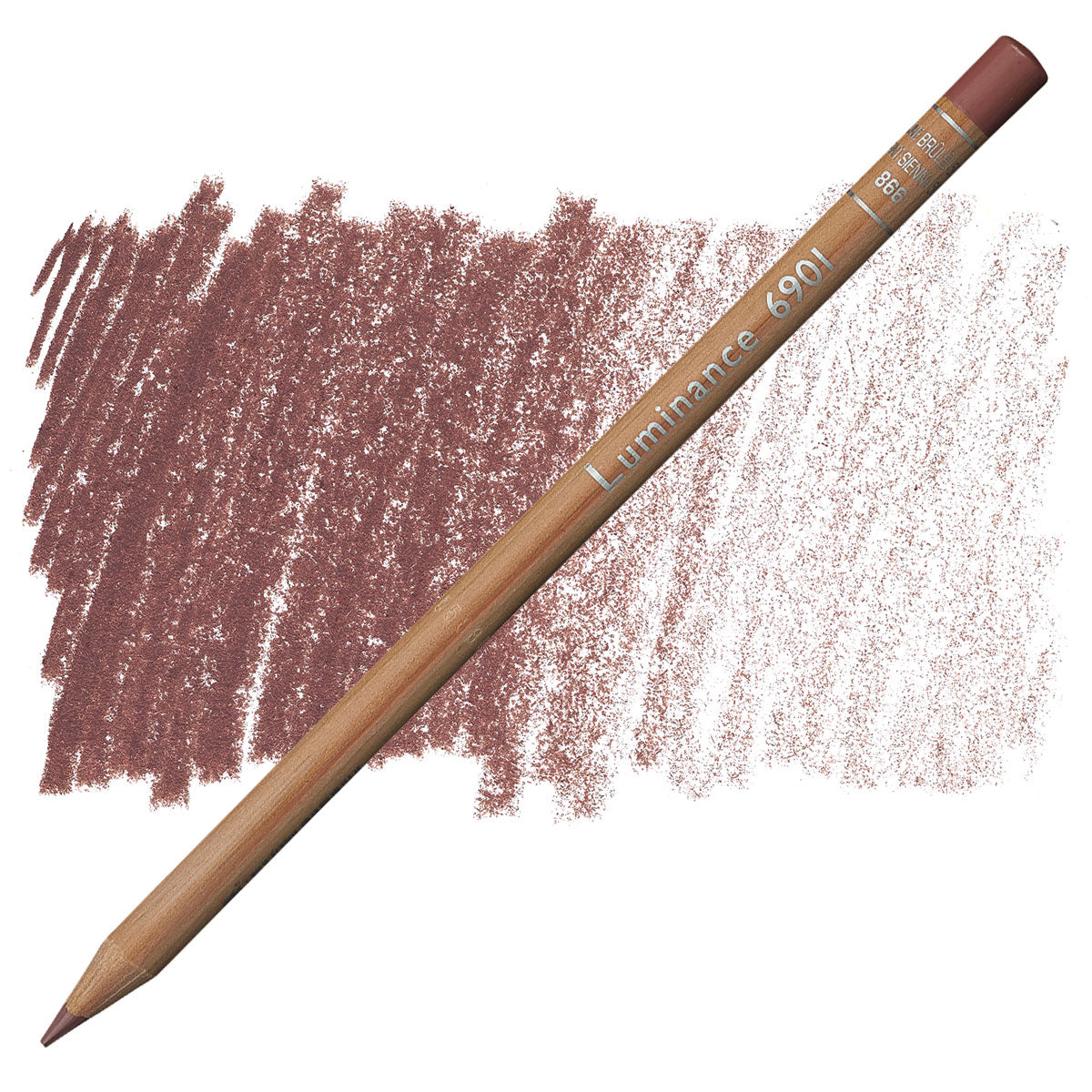 Luminance 6901 866 - Burnt Sienna 50%: lápis e amostra da cor