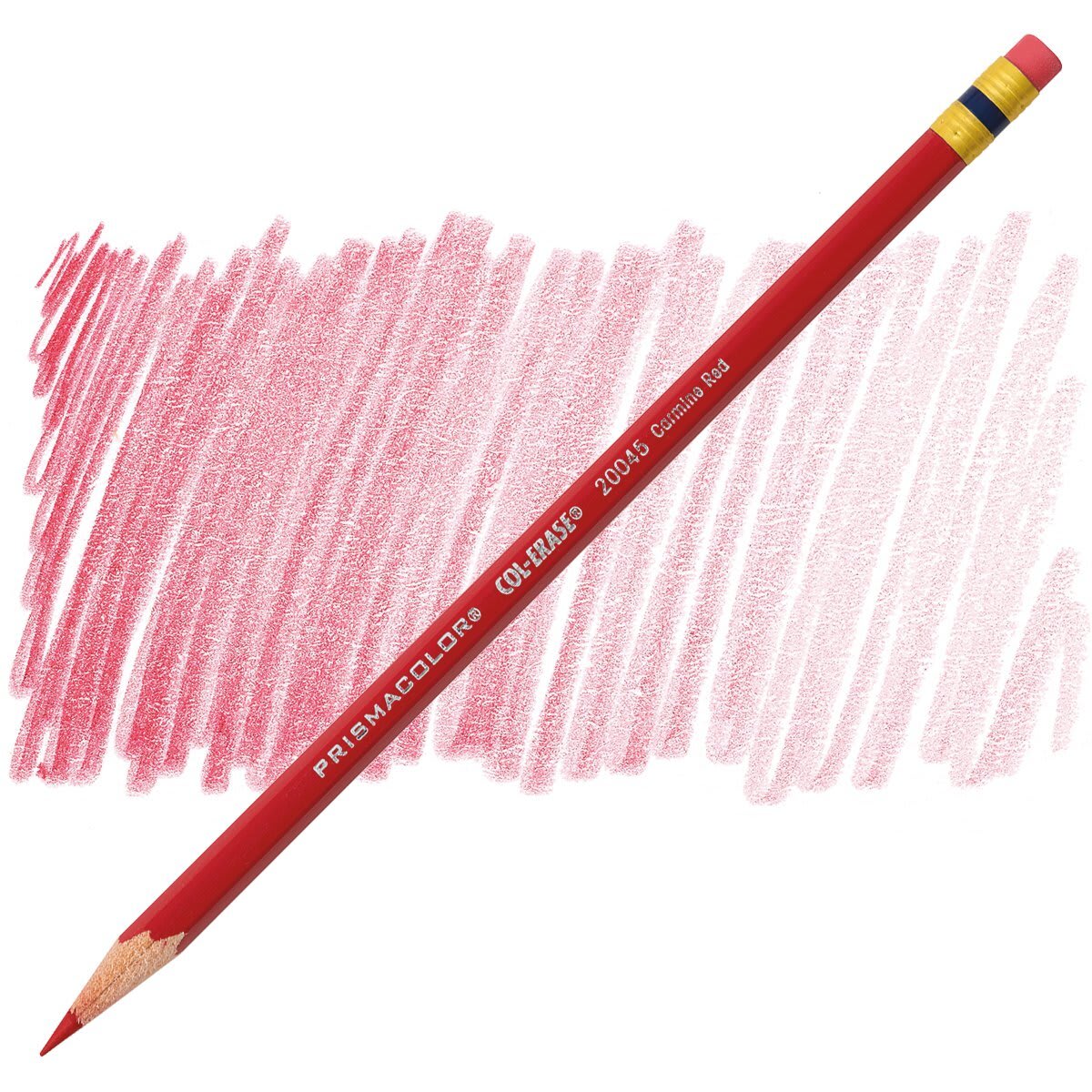 Lápis Prismacolor Col-Erase Carmine Red 20045 e amostra da cor