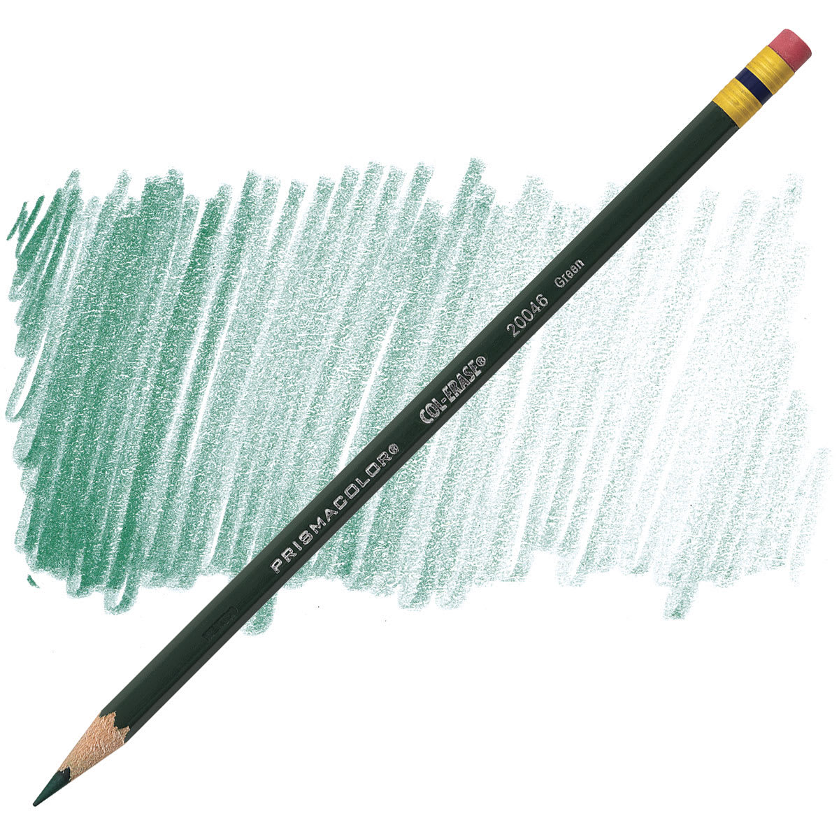 Lápis Prismacolor Col-Erase green 20046 e amostra da cor