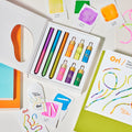 Kit Tom’s Studio Ori com três marca-textos e seis tintas fluorescentes